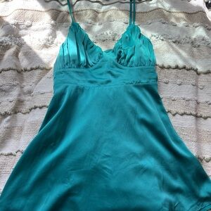 Large, short teal dress